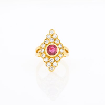 Lot 2058 - Gold, Ruby and Diamond Ring
