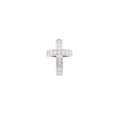 Lot 2242 - White Gold and Diamond Cross Pendant