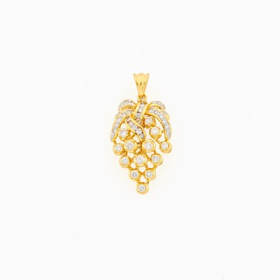 Lot 2259 - Gold and Diamond Grape Bunch Pendant