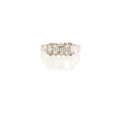 Lot 195 - White Gold and Diamond Band Ring