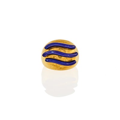 Lot 170 - Gold and Blue Enamel Ring
