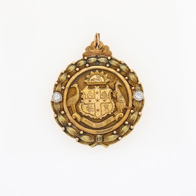 Lot 2255 - Two-Color Gold and Diamond Masonic Pendant