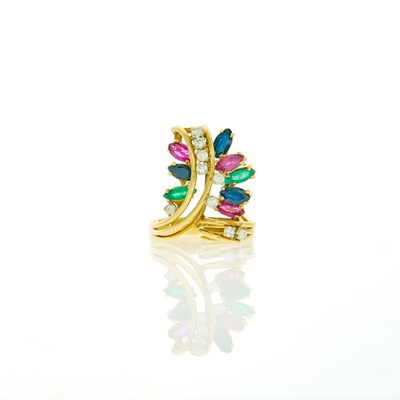 Lot 2213 - Gold and Gem-Set Ring
