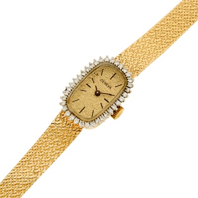 Lot 1163 - Lady's Gold and Diamond Wristwatch