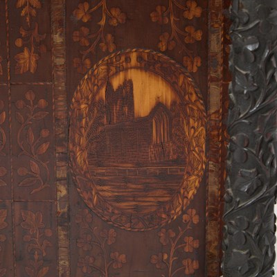Lot 457 - Early Victorian Irish Marquetry-Inlaid Yew Wood Davenport Desk