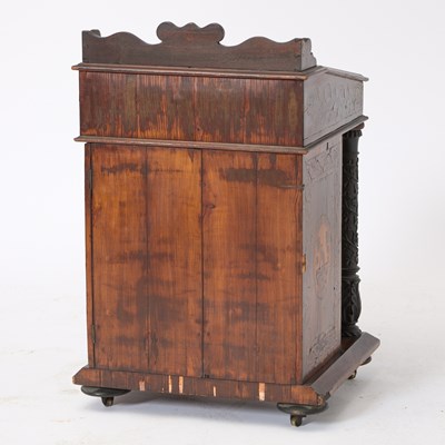 Lot 457 - Early Victorian Irish Marquetry-Inlaid Yew Wood Davenport Desk