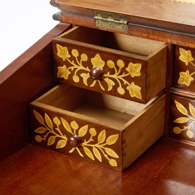 Lot 457 - Early Victorian Irish Marquetry-Inlaid Yew Wood Davenport Desk