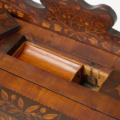 Lot 457 - Early Victorian Irish Marquetry-Inlaid Yew Wood Davenport Desk
