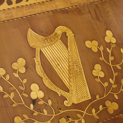 Lot 457 - Early Victorian Irish Marquetry-Inlaid Yew Wood Davenport Desk