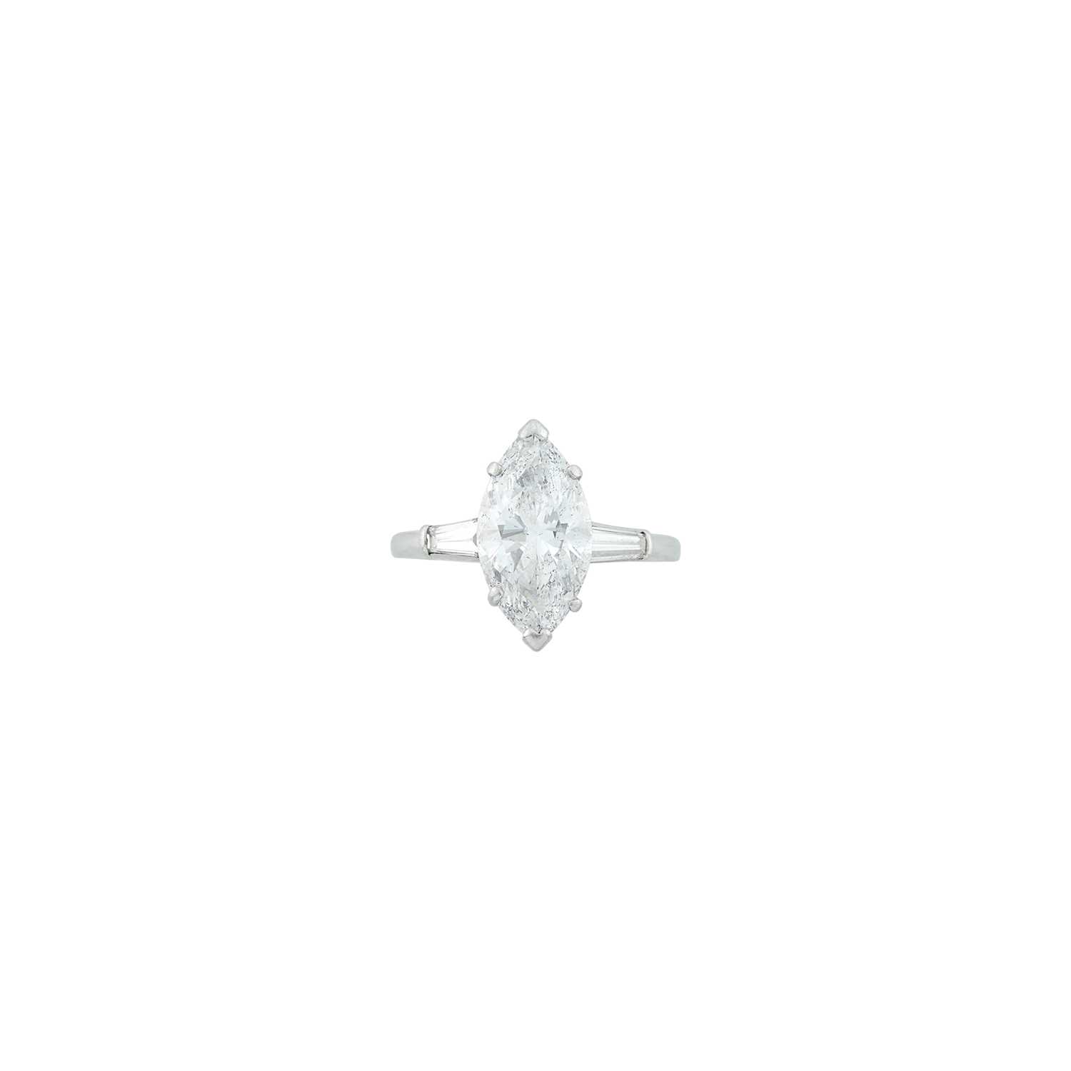 Lot 1037 - Platinum and Laser-Drilled Diamond Ring
