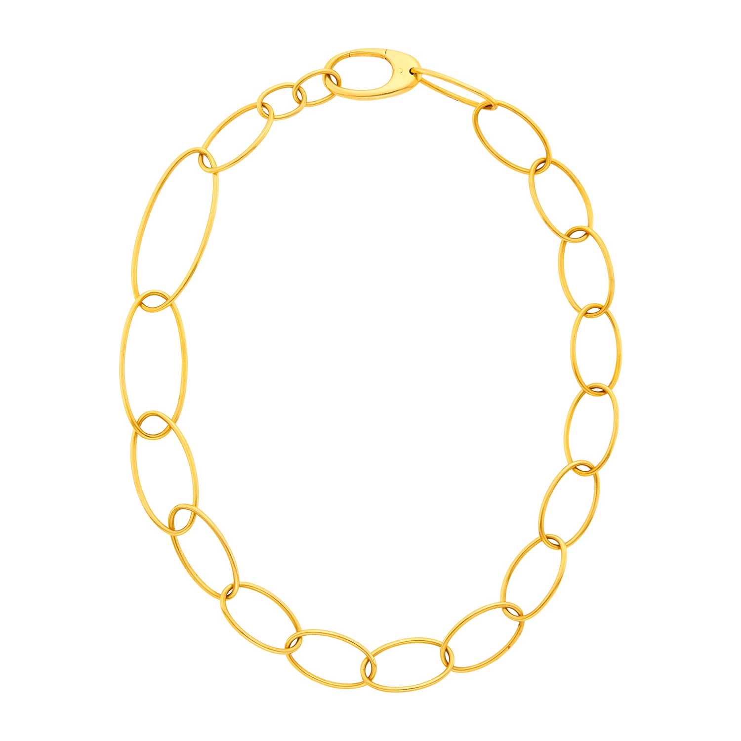 Lot 1008 - Gold Oval Link Necklace