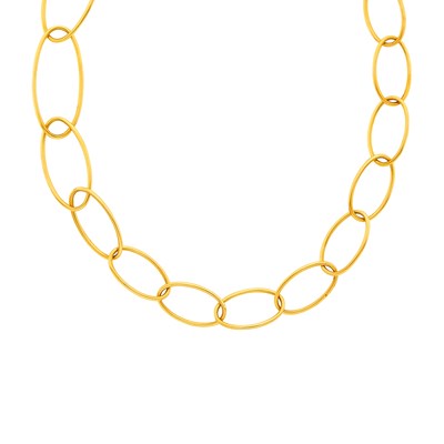 Lot 1008 - Gold Oval Link Necklace