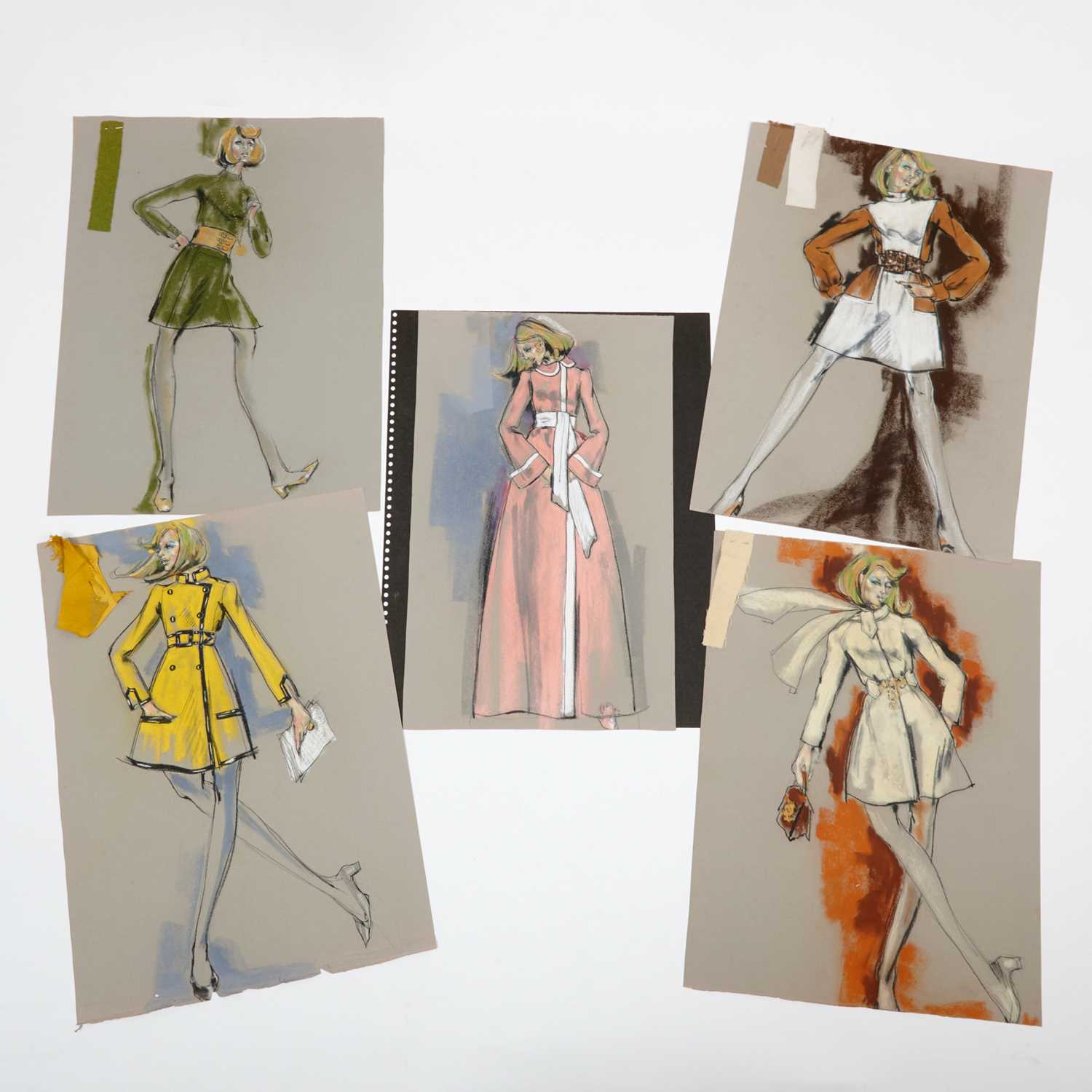 Lot 68 - Five stylish 1970 Edith Head costume designs