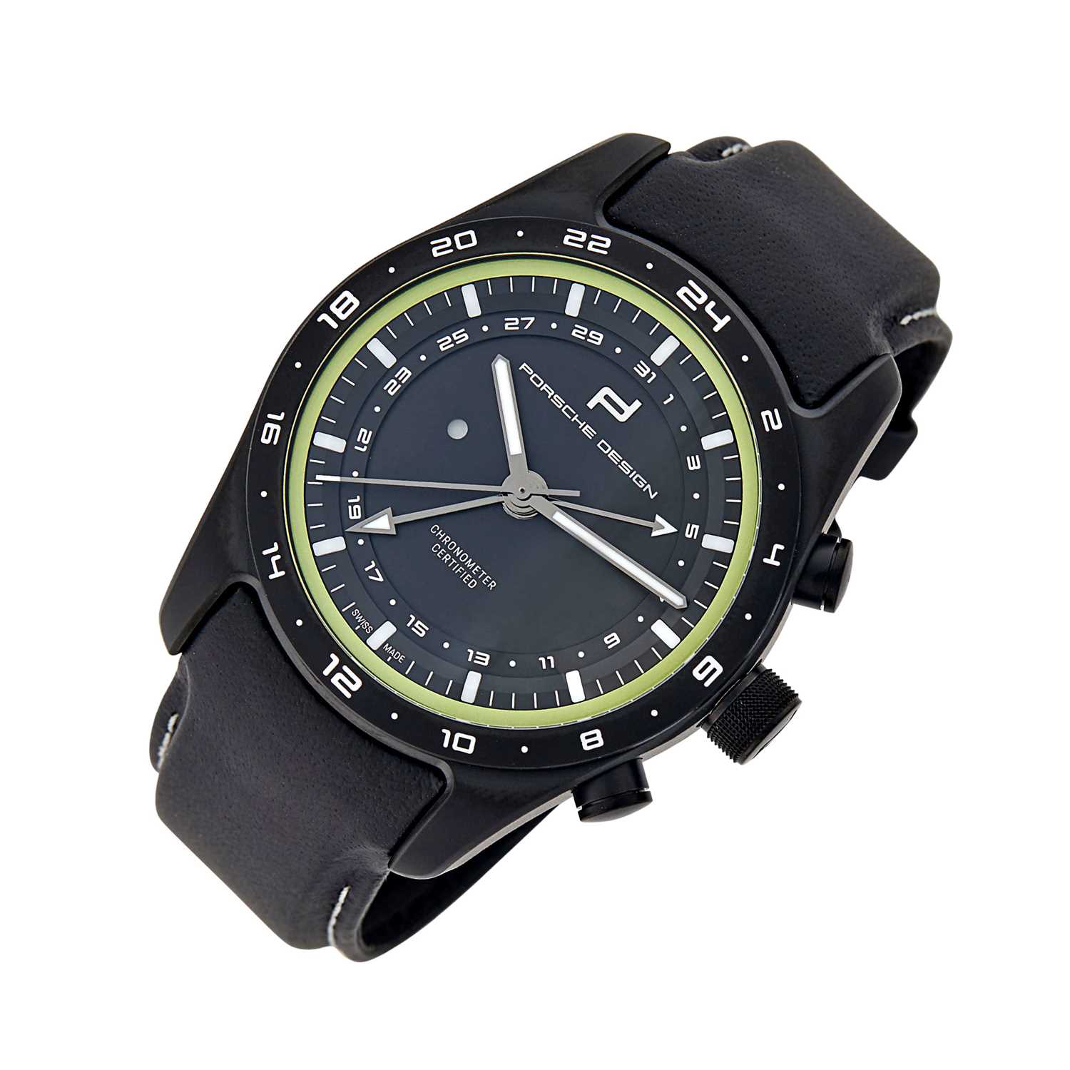 Lot 1054 - Porsche Design Black Titanium 'WAPA 71 IND Globetimer GMT' Chronometer Wristwatch, Ref. 6014.0401
