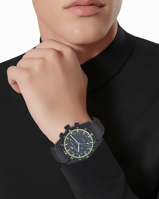 Lot 1054 - Porsche Design Black Titanium 'WAPA 71 IND Globetimer GMT' Chronometer Wristwatch, Ref. 6014.0401