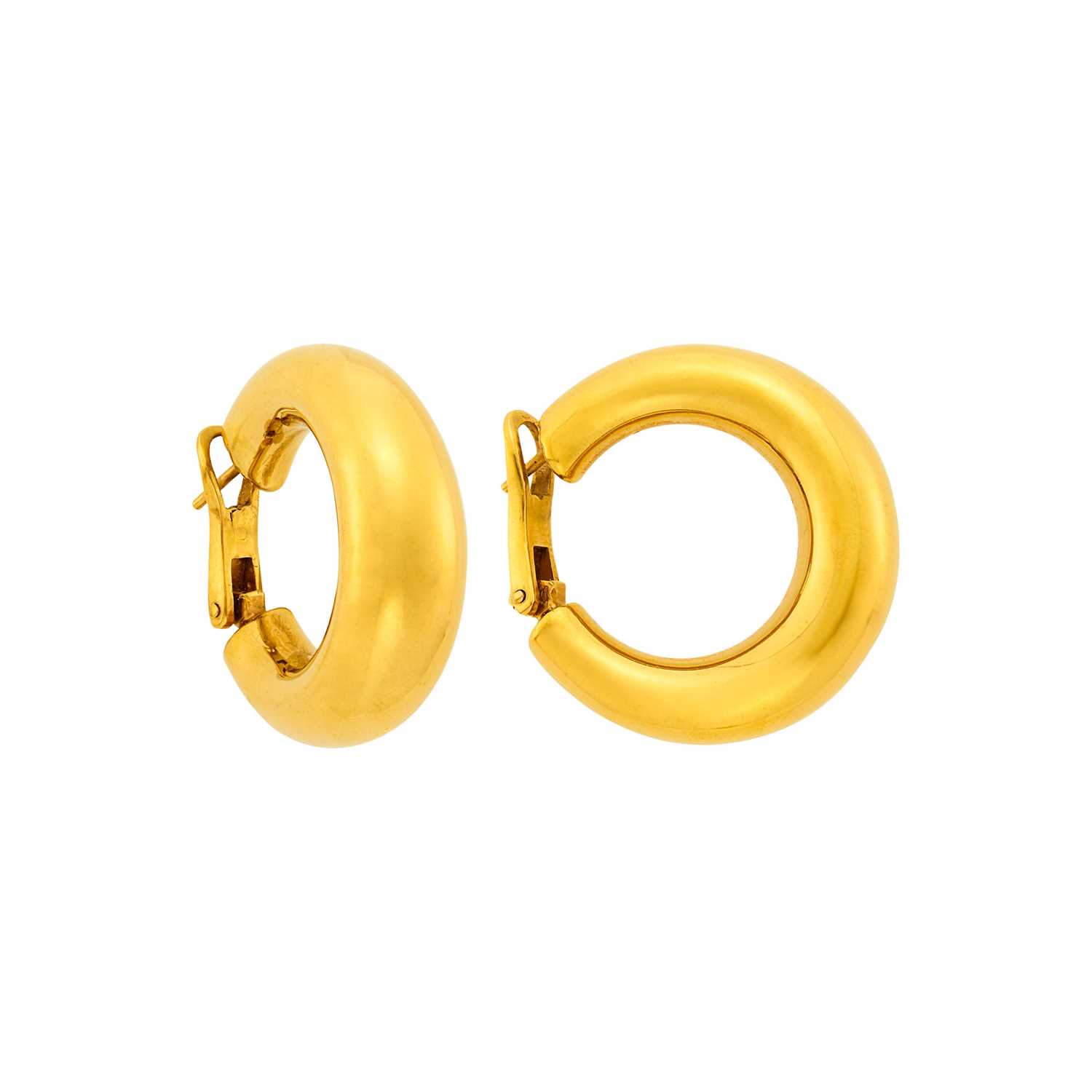 Lot 1001 - Chopard Paris Pair of Gold Hoop Earrings