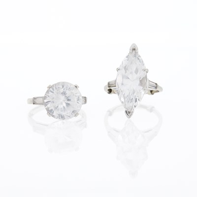 Lot 2109 - Two White Gold and Cubic Zirconia Rings