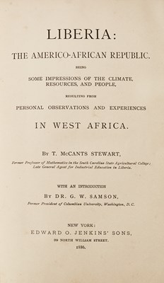 Lot 284 - Presentation copy of a book on Liberia by a leading African-American activist