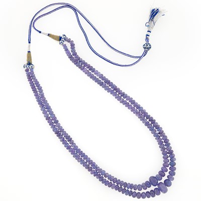 Lot 3040 - Double Strand Tanzanite Bead Necklace