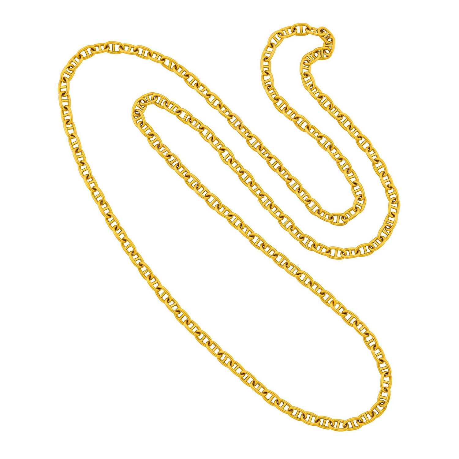 Lot 1093 - Bulgari Long Gold Nautical Link Chain Necklace
