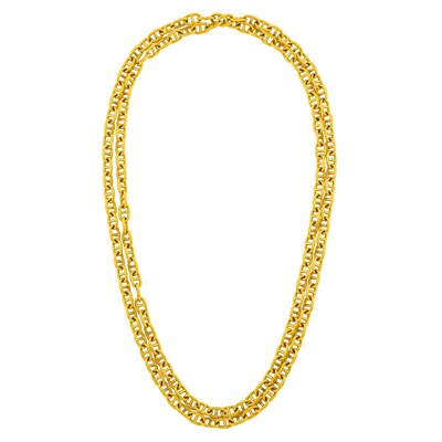 Lot 1093 - Bulgari Long Gold Nautical Link Chain Necklace