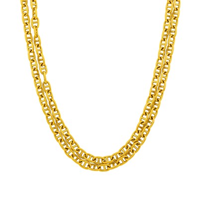 Lot 1093 - Bulgari Long Gold Nautical Link Chain Necklace