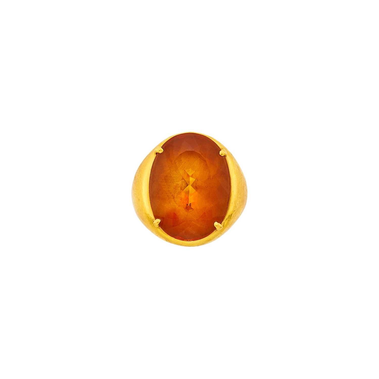 Lot 1081 - High Karat Gold and Citrine Ring
