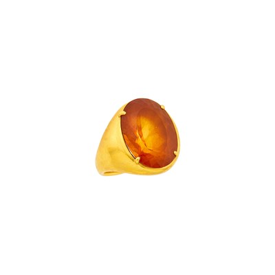 Lot 1081 - High Karat Gold and Citrine Ring