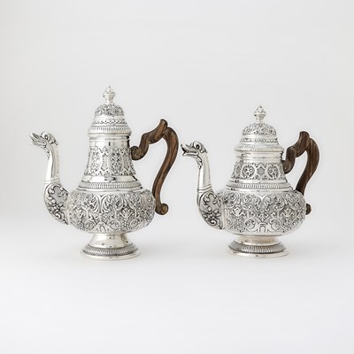 Lot 168 - Italian Silver Teapot and Coffee Pot