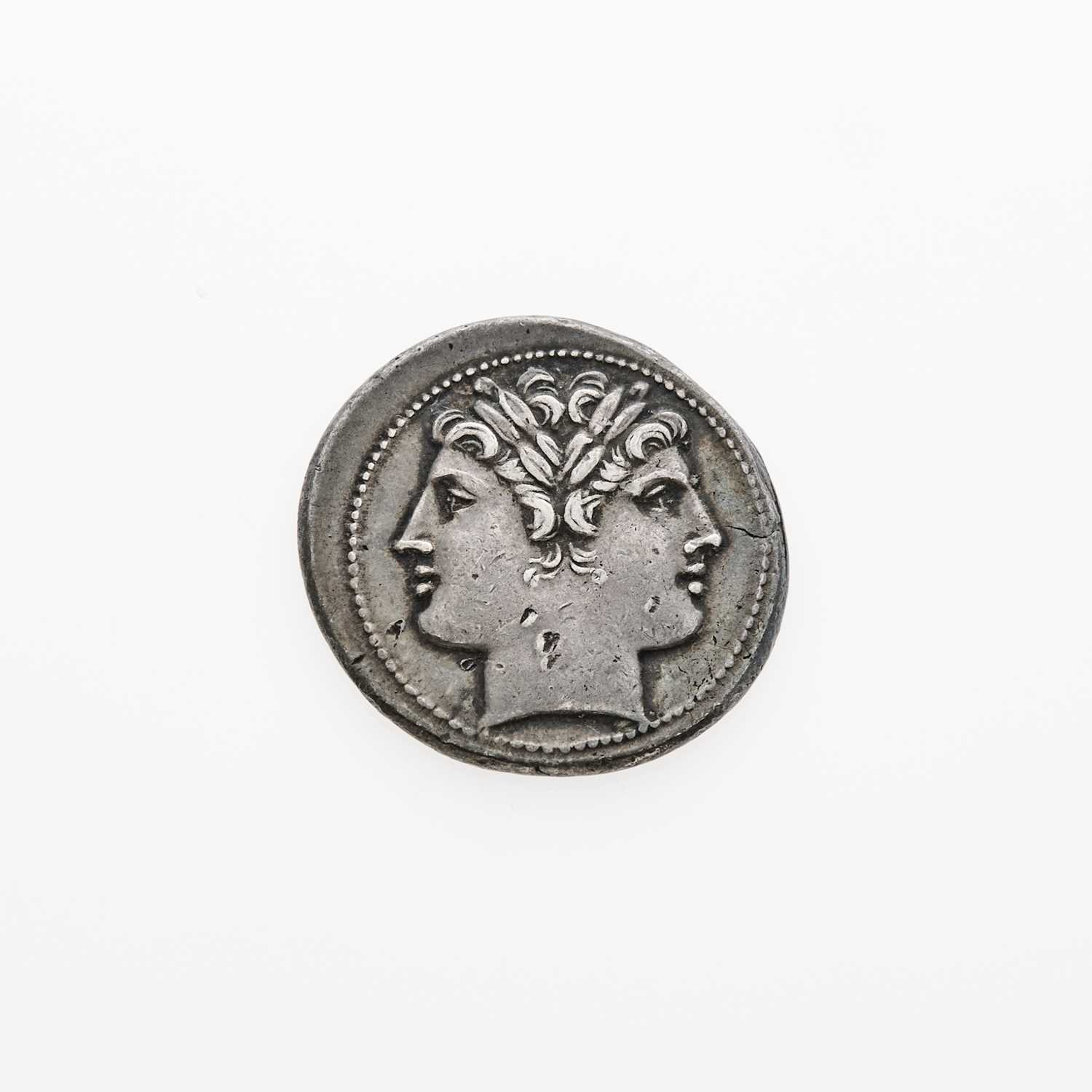 Lot 3 - Laureate Head of Janus. c. 225-212 B.C.E. AR Didrachm (6.63g, 24mm).