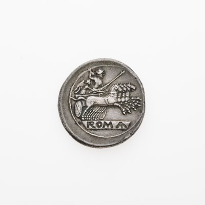 Lot 3 - Laureate Head of Janus. c. 225-212 B.C.E. AR Didrachm (6.63g, 24mm).