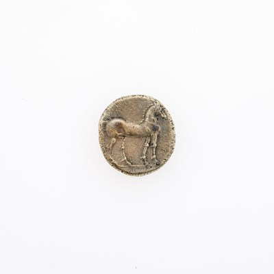 Lot 4 - Carthage. c. 220-210 B.C.E. Electrum 3/8 Shekel (2.81g, 15mm).