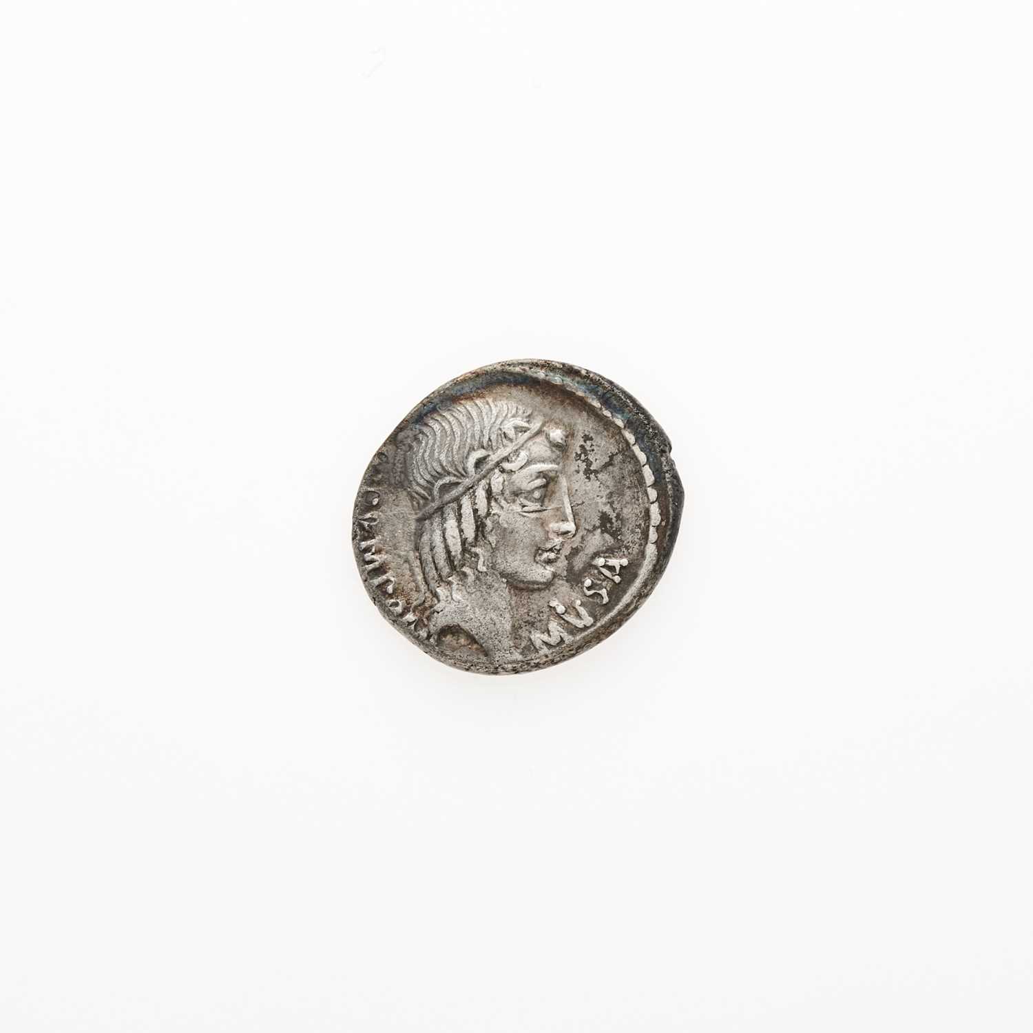 Lot 24 - Q. Pomponius Musa. c. 66 B.C.E. AR Denarius (3.79g, 18mm).