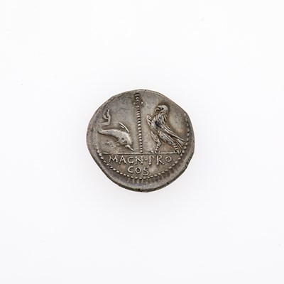 Lot 38 - Pompey the Great, struck by Varro. c. 49 B.C. AR Denarius (3.92g, 19mm).
