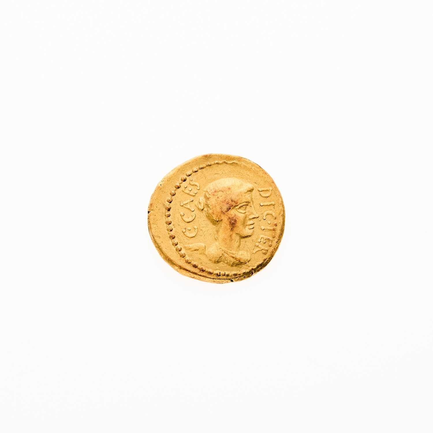 Lot 55 - Julius Caesar, c. 45 B.C.E. AV Aureus (8.25g, 20mm).