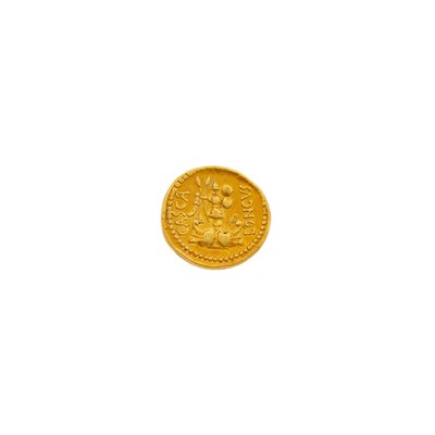 Lot 62 - Marcus Junius Brutus and P. Servilius Casca Longus. c. 43-42 B.C.E. AV Aureus (7.32g, 19mm).