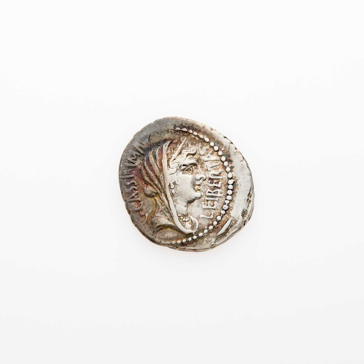 Lot 63 - C. Cassius Longinus and P. Cornelius Lentulus. c. 43-42 B.C.E. AR Denarius (3.84g, 21mm).