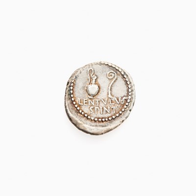 Lot 63 - C. Cassius Longinus and P. Cornelius Lentulus. c. 43-42 B.C.E. AR Denarius (3.84g, 21mm).
