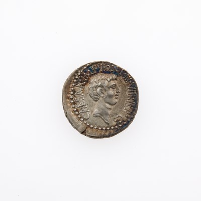 Lot 71 - Mark Antony and Octavian Augustus, (Moneyer M. Barbatius). c. 41 B.C.E. AR Denarius (3.86g, 19.5mm).