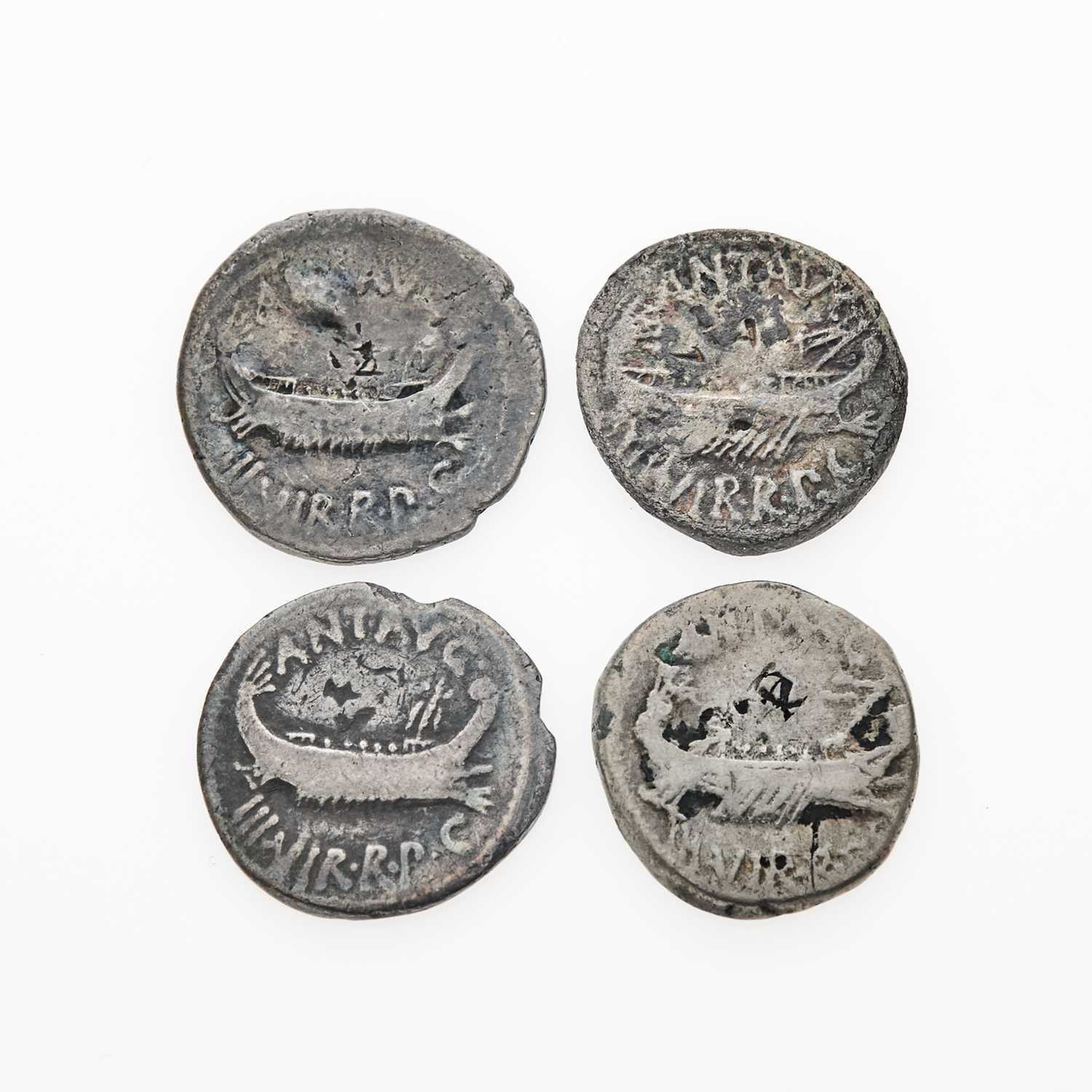 Lot 76 - Mark Antony. c. 32-31 B.C.E. Lot of 4 AR Legionary Denarii.