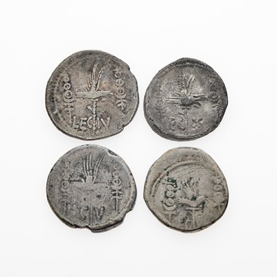 Lot 76 - Mark Antony. c. 32-31 B.C.E. Lot of 4 AR Legionary Denarii.