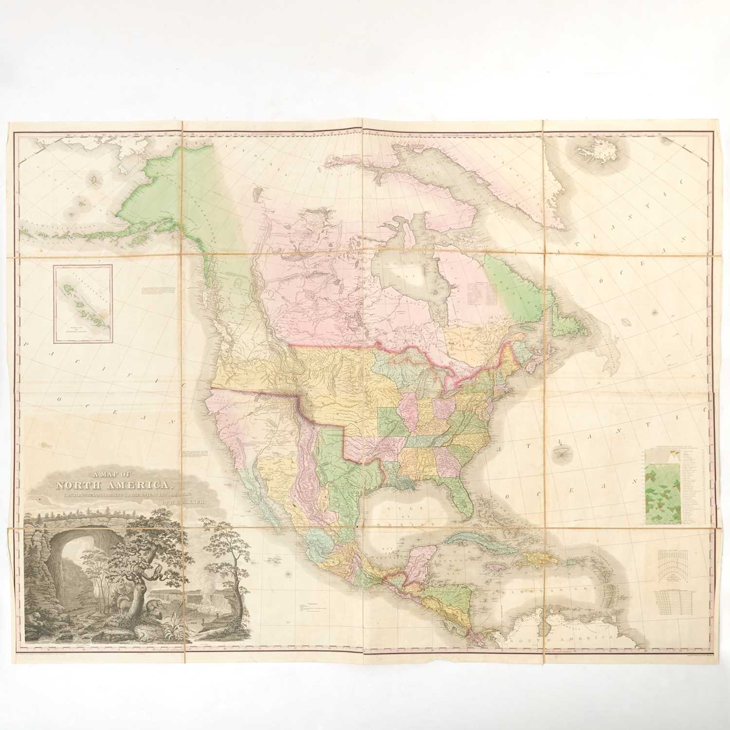 Lot 222 - The 1823 first edition of Tanner's landmark 'New American Atlas,' beautifully hand-colored