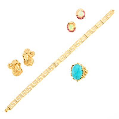 Lot 2284 - Group of Gold, Rose Gold and Gem-Set Jewelry