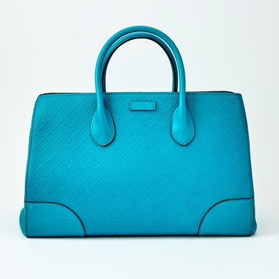 Lot 151 - Gucci Turquoise Leather 'Diamante' Bag