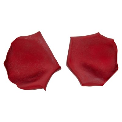 Lot 45 - JAR Paris Pair of Burgundy Aluminum and Gold Rose Petal Earclips