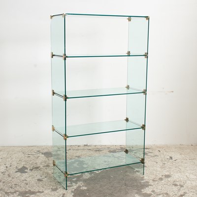 Lot 232 - Modern Brass and Glass Four-Tier Etagere