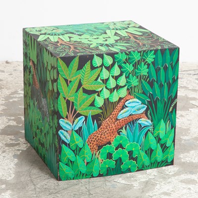 Lot 62 - Hand Painted Jungle Theme Low Table