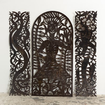 Lot 356 - Group of Three Haitian Steel Wall Hangings