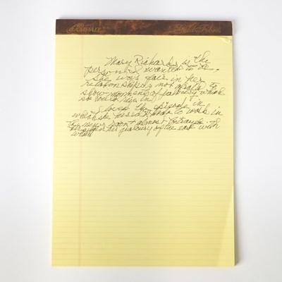 Lot 69 - Mary Tyler Moore's handwritten description of Mary Richards for Time Magazine