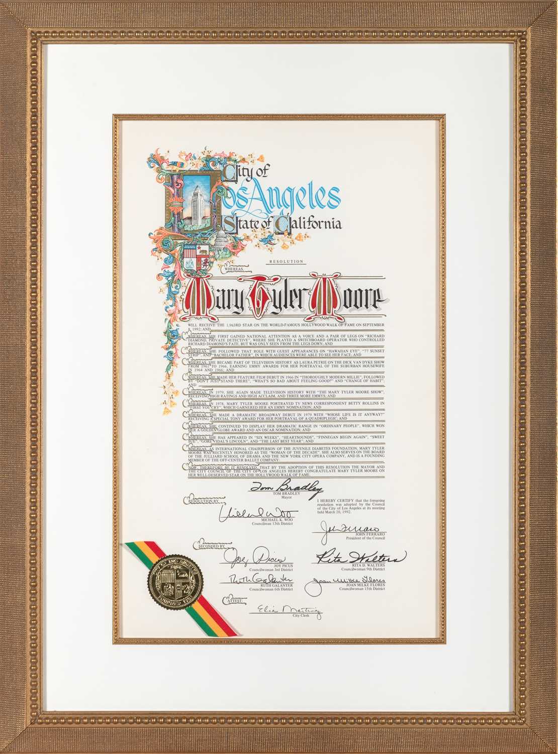 Lot 90 - The Cities of Los Angeles and New York Celebrate Mary Tyler Moore